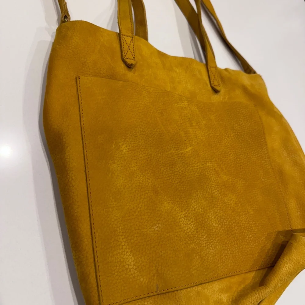 Madewell Transport Tote Mustard Suede Medium